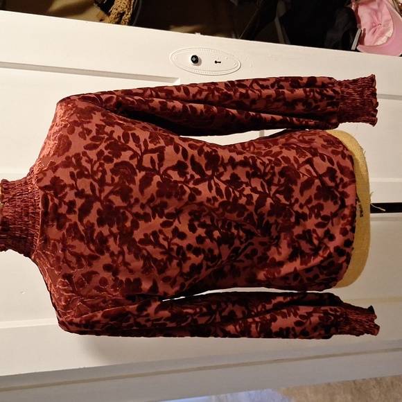 Beautiful For FALL🍁🍂🍁🍂Very Pretty Velvet Like Blouse - Picture 3 of 4